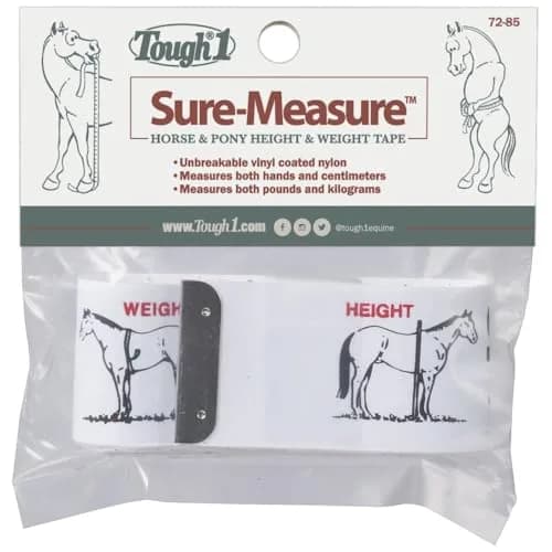 Tough 1 Sure Measure Horse and Pony Height/Weight Tape | Estimates Weight in KG & LB, Height in Hands & CM thumbnail 1