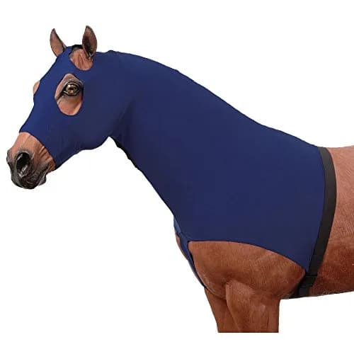 Tough 1 Mane Stay Spandex Hood - Navy Blue - Medium | 0.25 kg (0.55 lb) Hood for Horses thumbnail 1
