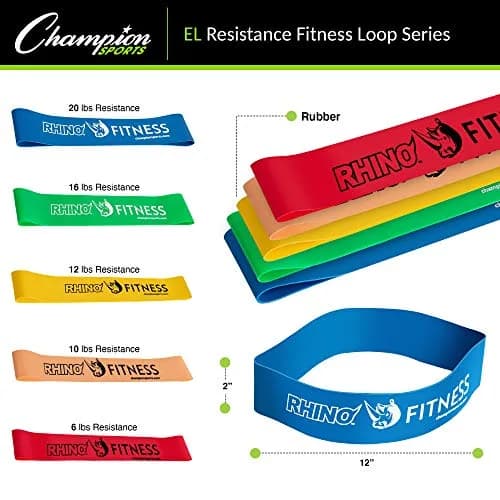 Champion Sports Resistance Loop Bands for Men and Women, 9 lbs | Durable Fitness Band for Strength & Flexibility thumbnail 4