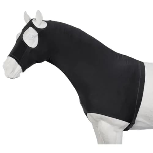 Tough 1 Mane Stay Spandex Hood - Black - Medium | Protects Mane & Neck thumbnail 1