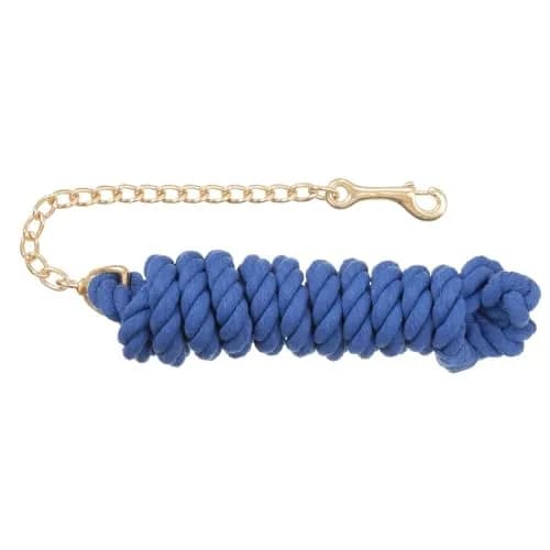 Tough 1 Braided Cotton Lead with Chain - Royal Blue | Stable & Comfortable 8.5' Lead thumbnail 1