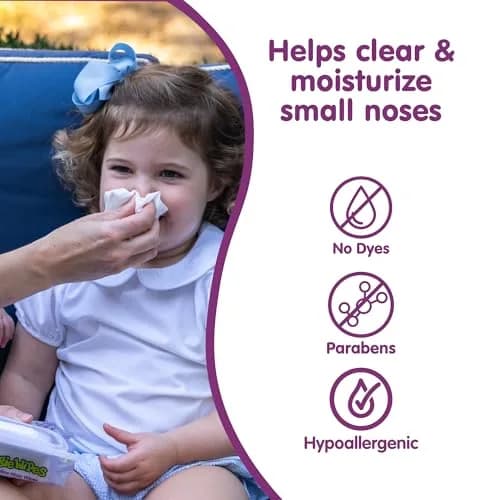 Boogie Gentle Saline Nose Wipes Grape Scent | Hypoallergenic & Alcohol-Free, 180 Count thumbnail 5