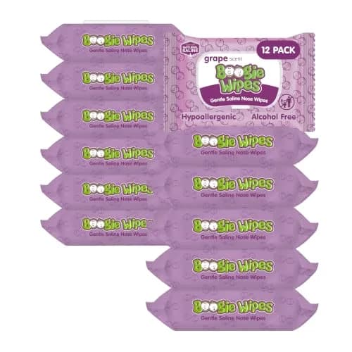 Boogie Saline Nose Wipes Grape Scent | Gentle, Natural Relief for Stuffy Noses (70-120 chars) thumbnail 1