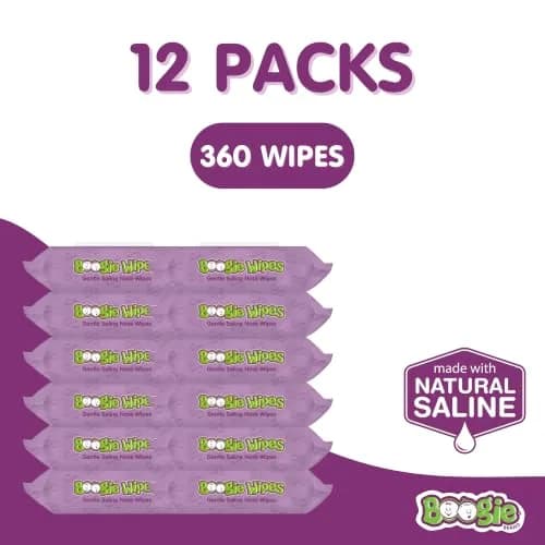 Boogie Saline Nose Wipes Grape Scent | Gentle, Natural Relief for Stuffy Noses (70-120 chars) thumbnail 2