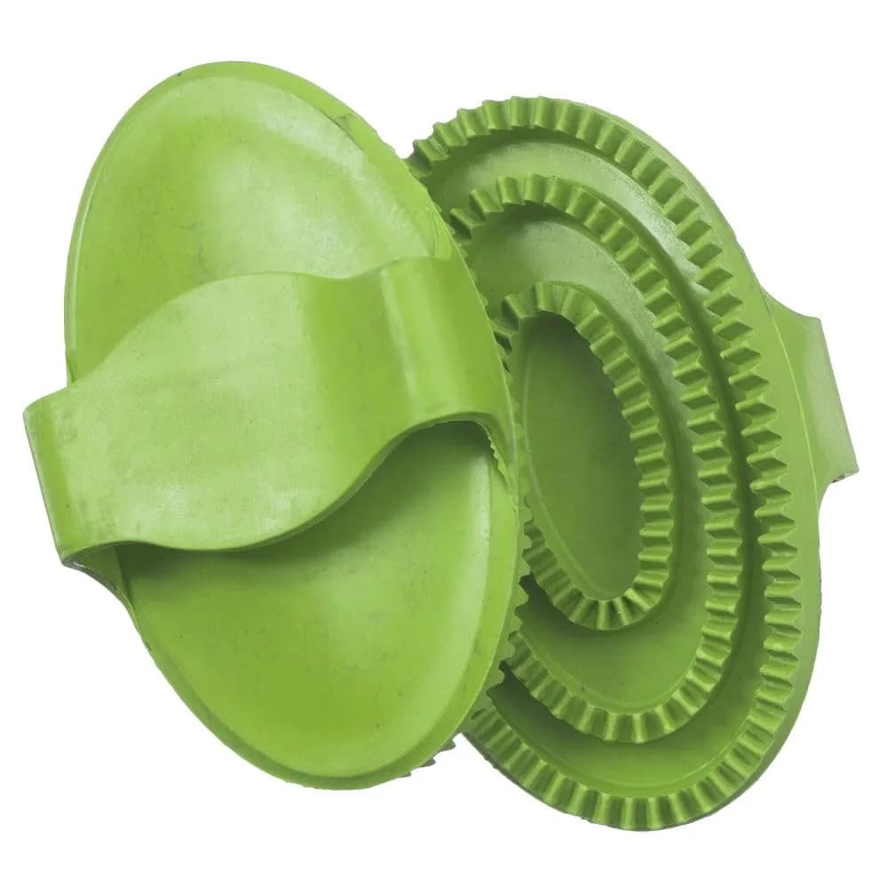 Tough 1 Large Rubber Curry Comb - Neon Green | Durable Grooming Tool for Horses — Neon Green