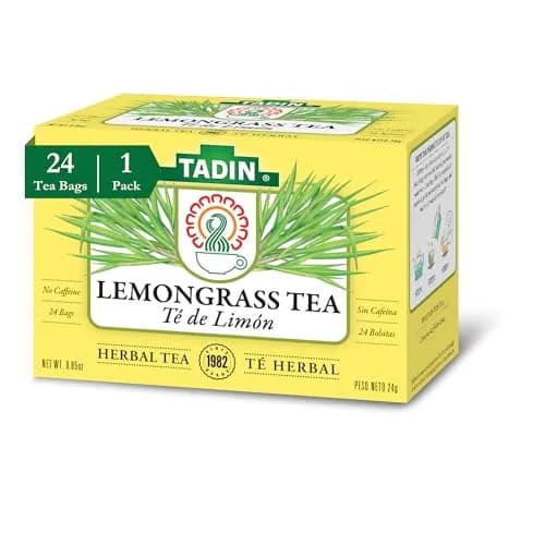 Tadin Lemongrass Tea, Herbal Tea, Caffeine Free, 24 Tea Bags | Citrus & Lemon Notes, Supports Relaxation thumbnail 1