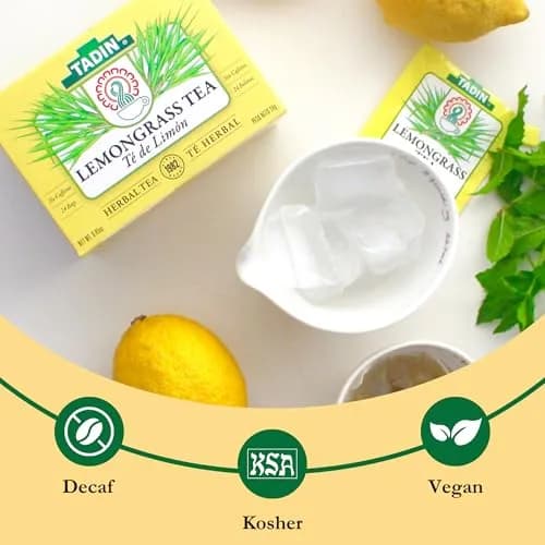Tadin Lemongrass Tea, Herbal Tea, Caffeine Free, 24 Tea Bags | Citrus & Lemon Notes, Supports Relaxation thumbnail 3