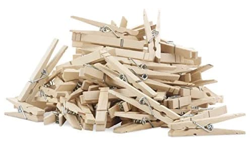 Whitmor Wood Natural Clothespins Set of 100 | Heavy Duty, Non-Rust Spring, 3.37 in for Indoor & Outdoor Use thumbnail 6