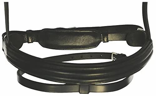 Henri de Rivel Padded Dressage Bridle with Crank Flash Noseband and Web Reins | Elegant, Durable, Black thumbnail 5