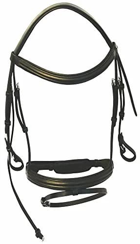 Henri de Rivel Padded Dressage Bridle with Crank Flash Noseband and Web Reins | Elegant, Durable, Black thumbnail 2