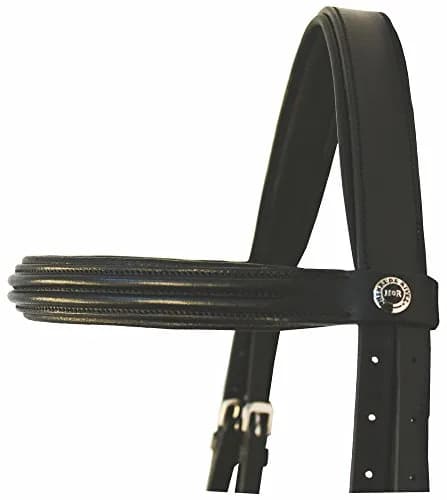 Henri de Rivel Padded Dressage Bridle with Crank Flash Noseband and Web Reins | Elegant, Durable, Black thumbnail 3