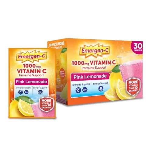 Emergen-C Pink Lemonade Immune Support Powder (9.9 Oz, 1 Pack) | USA Import for Daily Wellness thumbnail 1