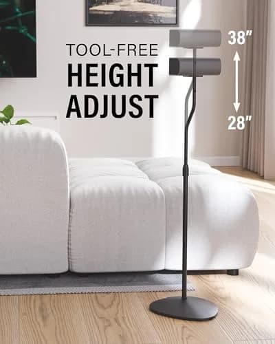 Sanus HTBS Adjustable Speaker Stands Pair for Satellite & Bookshelf Speakers – 28"-38" Height – Black thumbnail 4