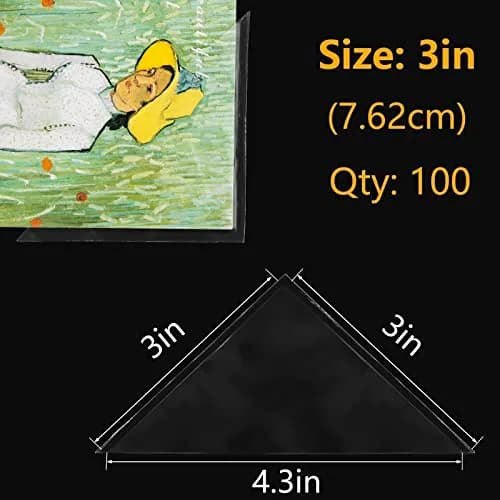 Lineco Self-Adhesive Polypropylene Mounting Corners 3 Inch | Acid-Free, Archival Quality, 100 PCS thumbnail 5