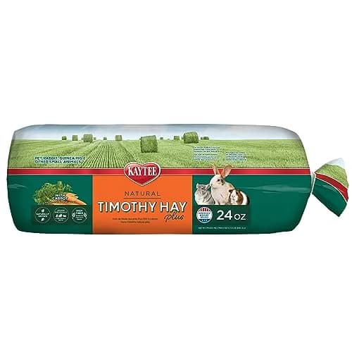 Kaytee All Natural Timothy Hay Plus Carrots for Guinea Pig & Rabbit | High Fiber, Fresh, USA Grown thumbnail 1