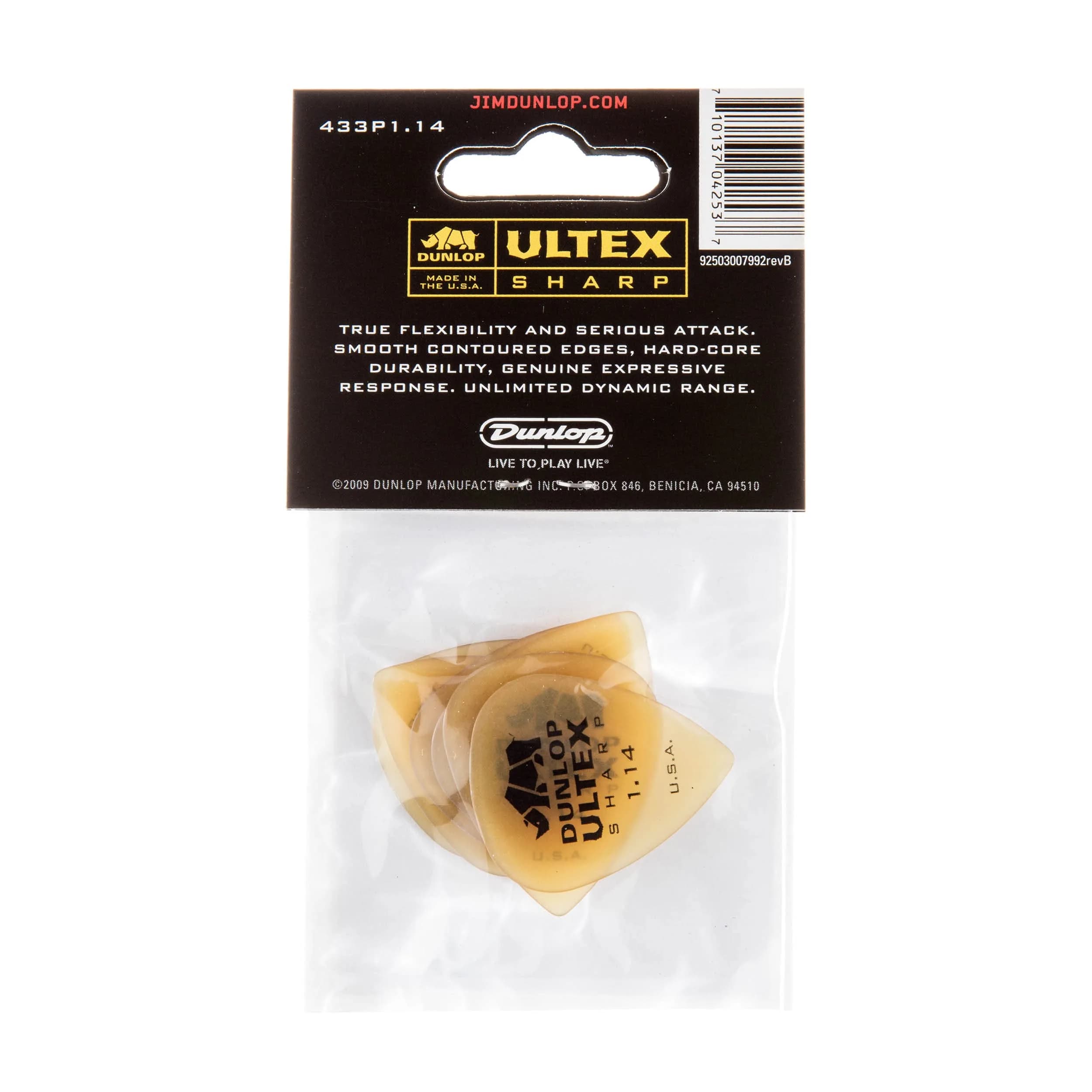 Jim Dunlop Ultex® Sharp Pick 1.14MM - 6 Pack thumbnail 4