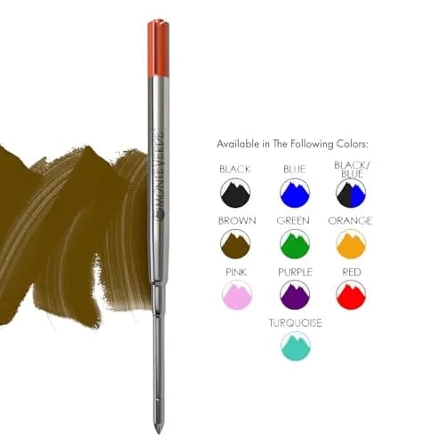 Monteverde Parker Style Ballpoint Refill Medium Brown 2 Pack | Compatible with Parker, Conklin, Schmidt, Retro51 thumbnail 4