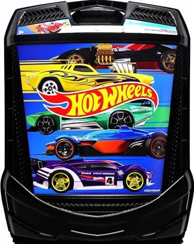 Tara Toys Hot Wheels 30-Car Storage Case with Handle, 21.59cm (8.5in) | Portable Toy Vehicle Organizer — 100 Car Carry Roller