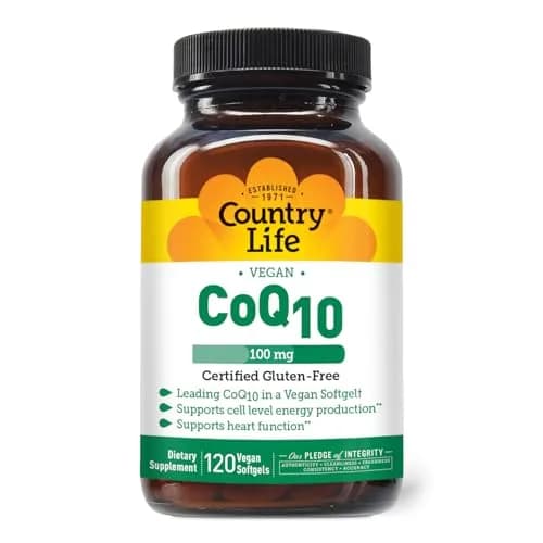Country Life Vegan CoQ10 100 mg | Supports Heart & Cell Energy, 120 Softgels, Gluten-Free thumbnail 1