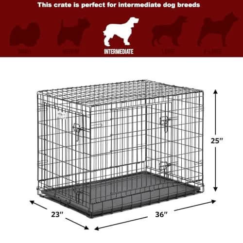 MidWest Homes for Pets Ultima Pro 36-Inch Dog Crate | Heavy-Duty Steel Double Door Pet Cage for Medium to Large Breeds thumbnail 4