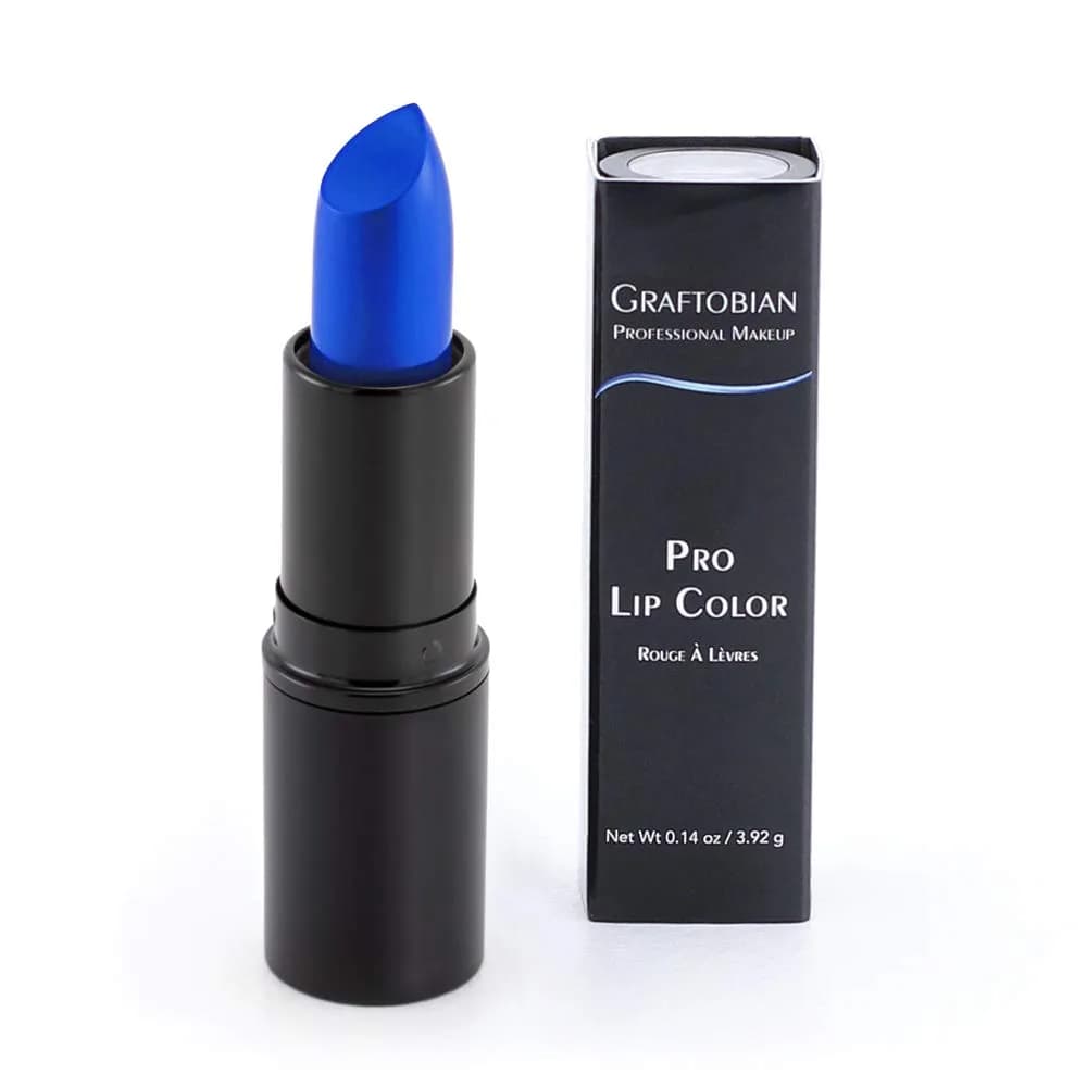 Graftobian Professional Color Lipstick - Ultra Long-Wearing, Comfortable Texture, Full Range of HD Shades, For All Skin Tones and Undertones, Velvety Smooth Semi-Matte Finish, Blue