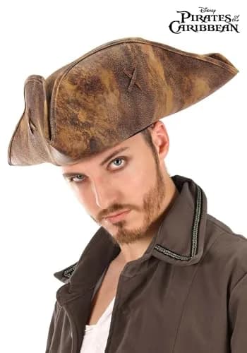 elope Disney Pirates of the Caribbean Jack Sparrow Costume Tricorn Hat for Adults, Adjustable Band - Officially Licensed thumbnail 2