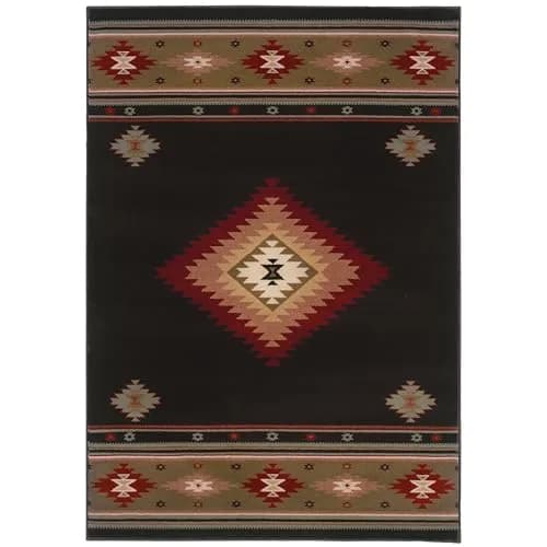 Oriental Weavers Hudson Area Rug 7'8" x 10'10" | Southwestern Lodge Style, Stain Resistant, Family & Pet Friendly thumbnail 2
