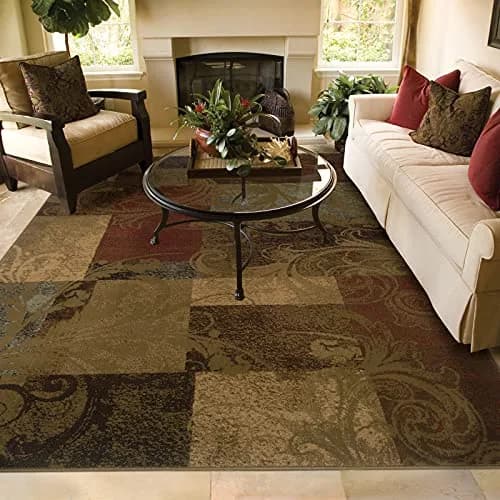 Oriental Weavers Area Rug 1'10 x 7'6" | Modern Patchwork Design, Green thumbnail 2