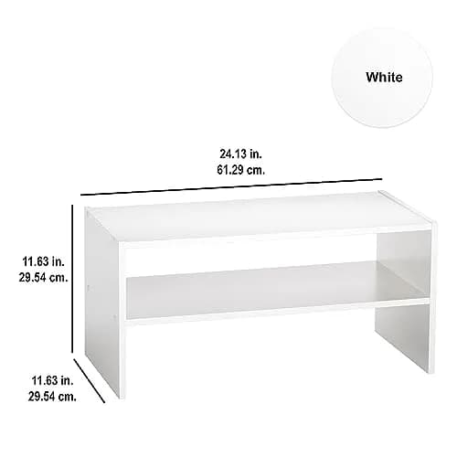 ClosetMaid #8993 Stackable 24in. Wide Horizontal Organizer, White | Space-Saving Shoe & Clothing Storage thumbnail 4