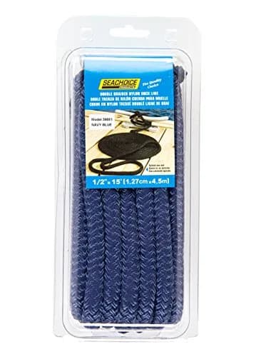 Seachoice Double-Braid Nylon Dock Line 1/2" x 15' Navy | Superior Strength & Durability thumbnail 5