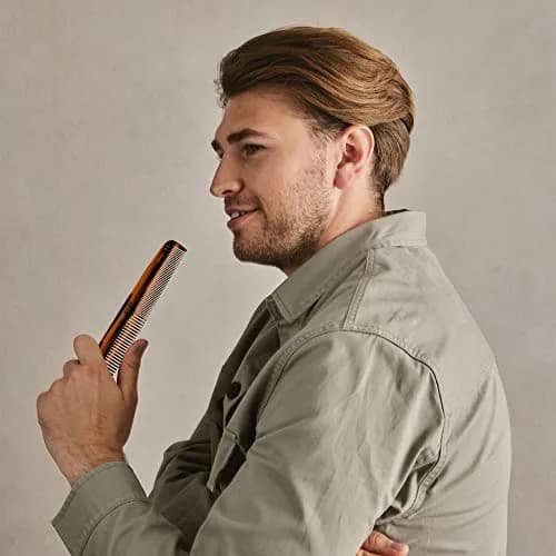 KENT 9T Tortoiseshell Fine & Wide Tooth Comb - 19.2 cm (7.5 inch) Handmade Saw-Cut Detangler | Ideal for Wet Hair & Beard Grooming thumbnail 7