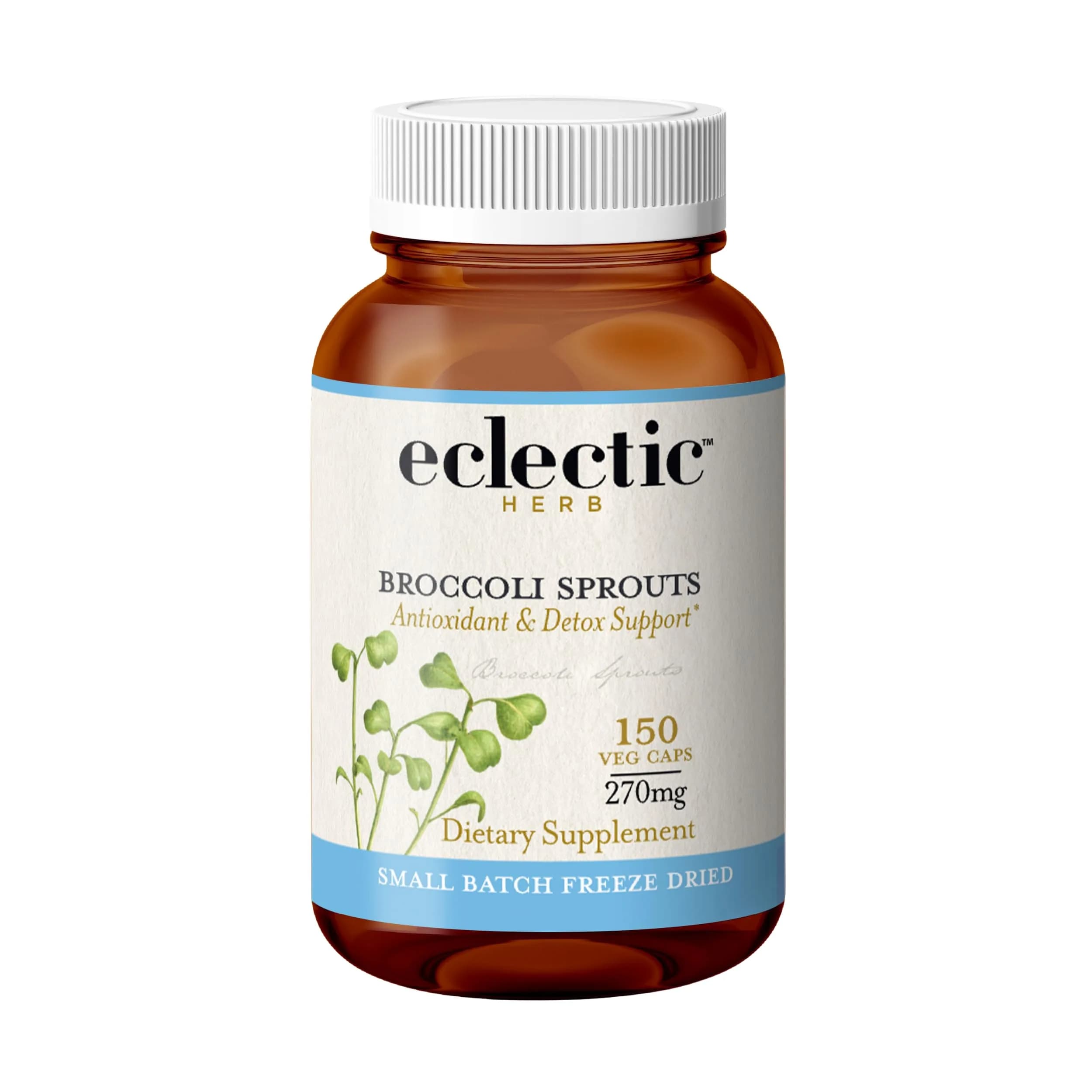 ECLECTIC INSTITUTE Organic Broccoli Sprouts Capsules 150 CT | Antioxidants & Cellular Support — No Color