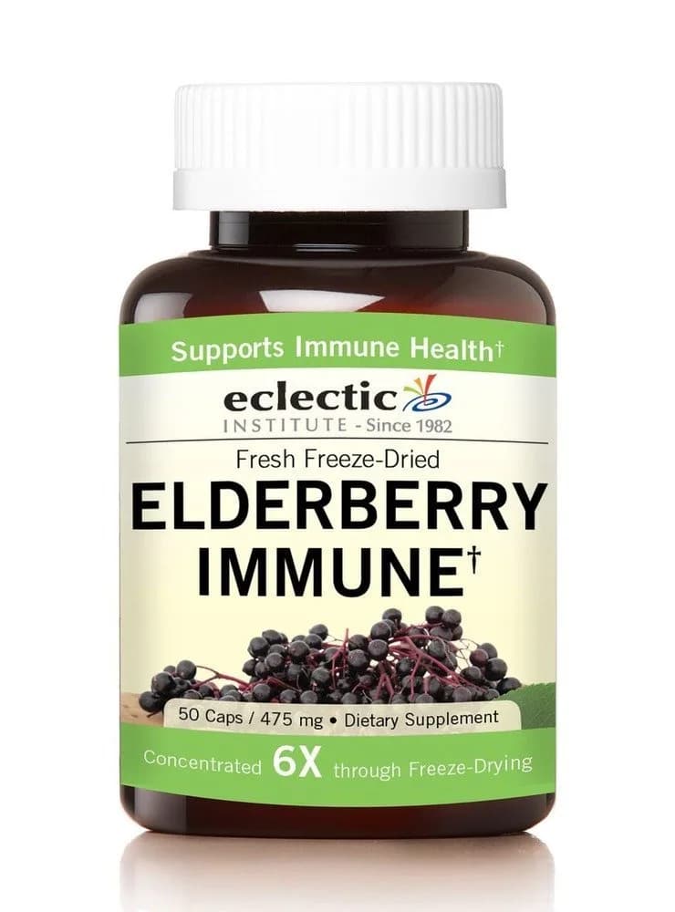 Eclectic Elderberry Immune Freeze Dried Vegetables, Green, 50 Count | Herbal Supplement for Immune Support
