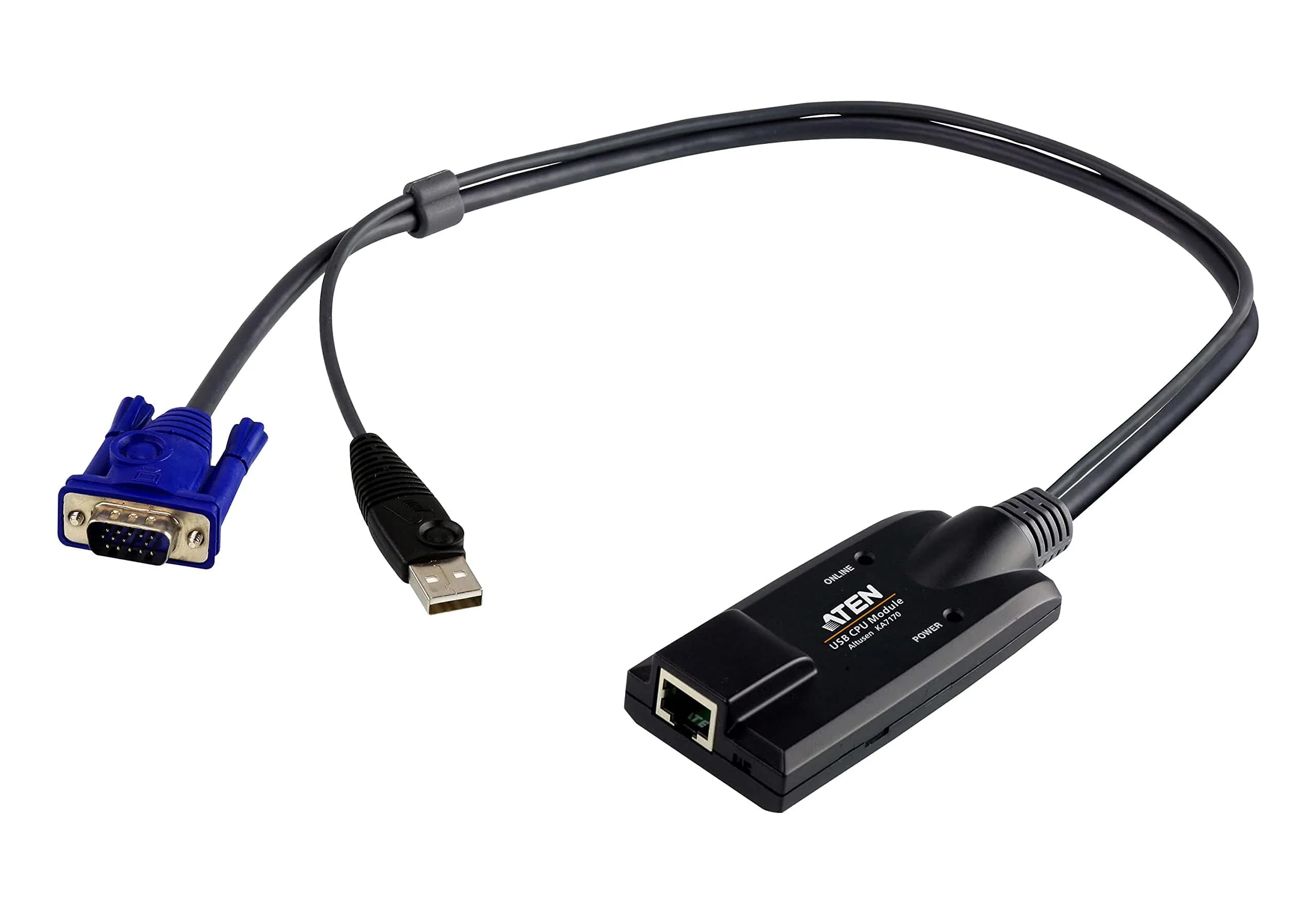 ATEN USB KVM Adapter Cable KA7170 | Superior Signal Compensation, 1600x1200, 50m, Compact Design