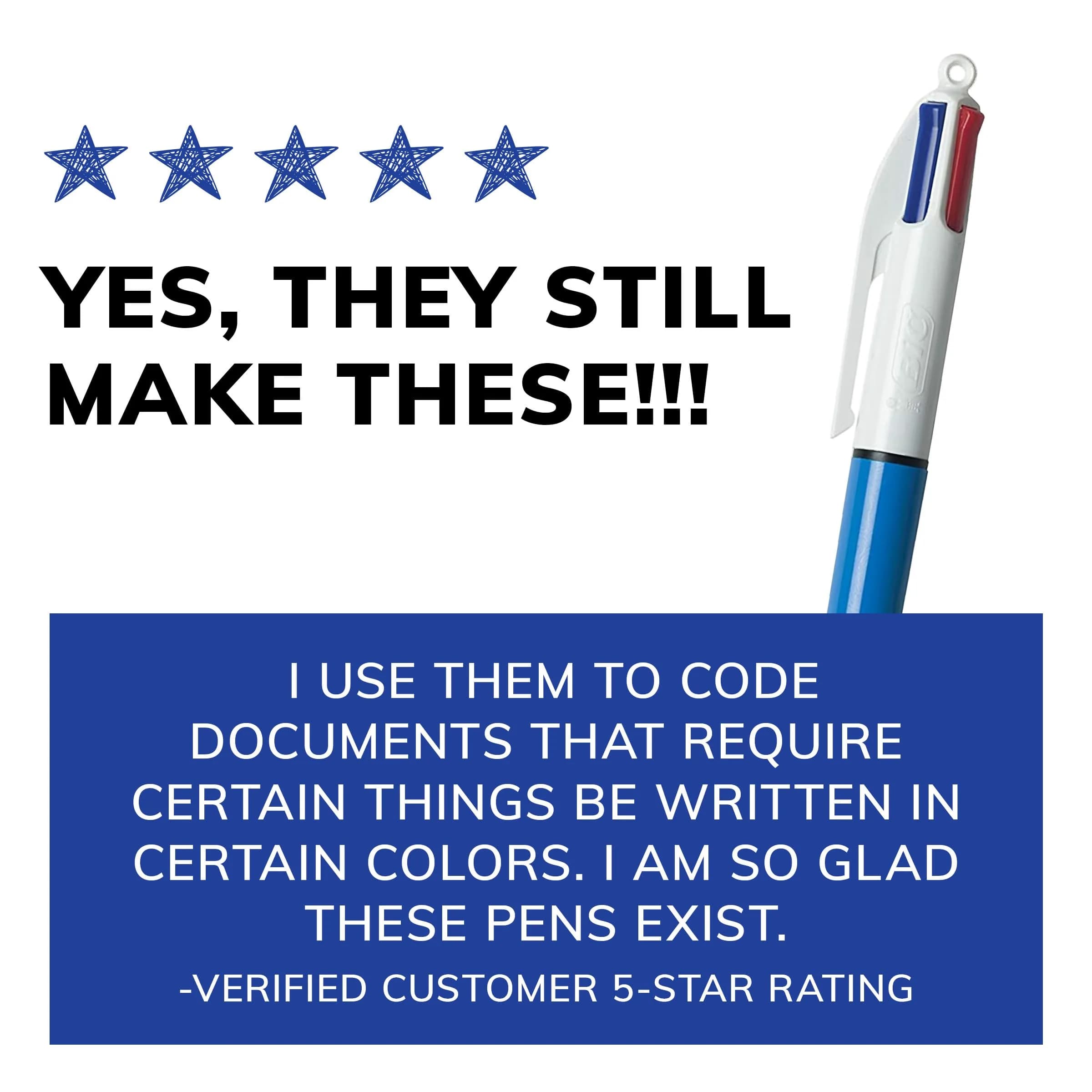 BIC 4-Color Original Retractable Ballpoint Pen 3-Count | Smooth Ink Flow for Students & Professionals - view 7