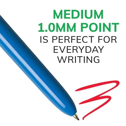 BIC 4-Color Original Retractable Ballpoint Pen 3-Count | Smooth Ink Flow for Students & Professionals thumbnail 2