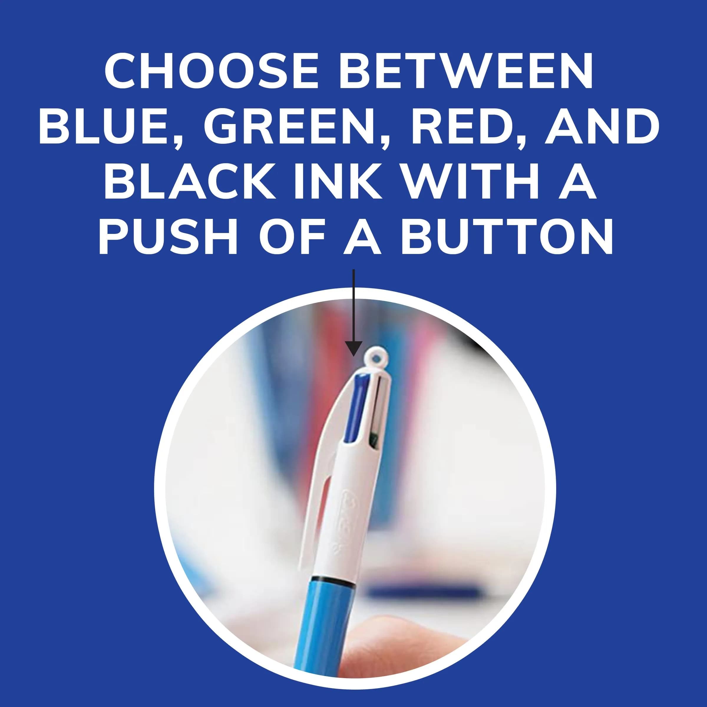 BIC 4-Color Original Retractable Ballpoint Pen 3-Count | Smooth Ink Flow for Students & Professionals - view 3