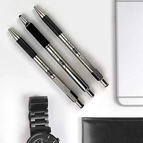 Zebra Pen STEEL G-301 Retractable Gel Pen, Black Ink, 0.7mm, 2-Pack | Smooth Ink Flow for Professionals thumbnail 3