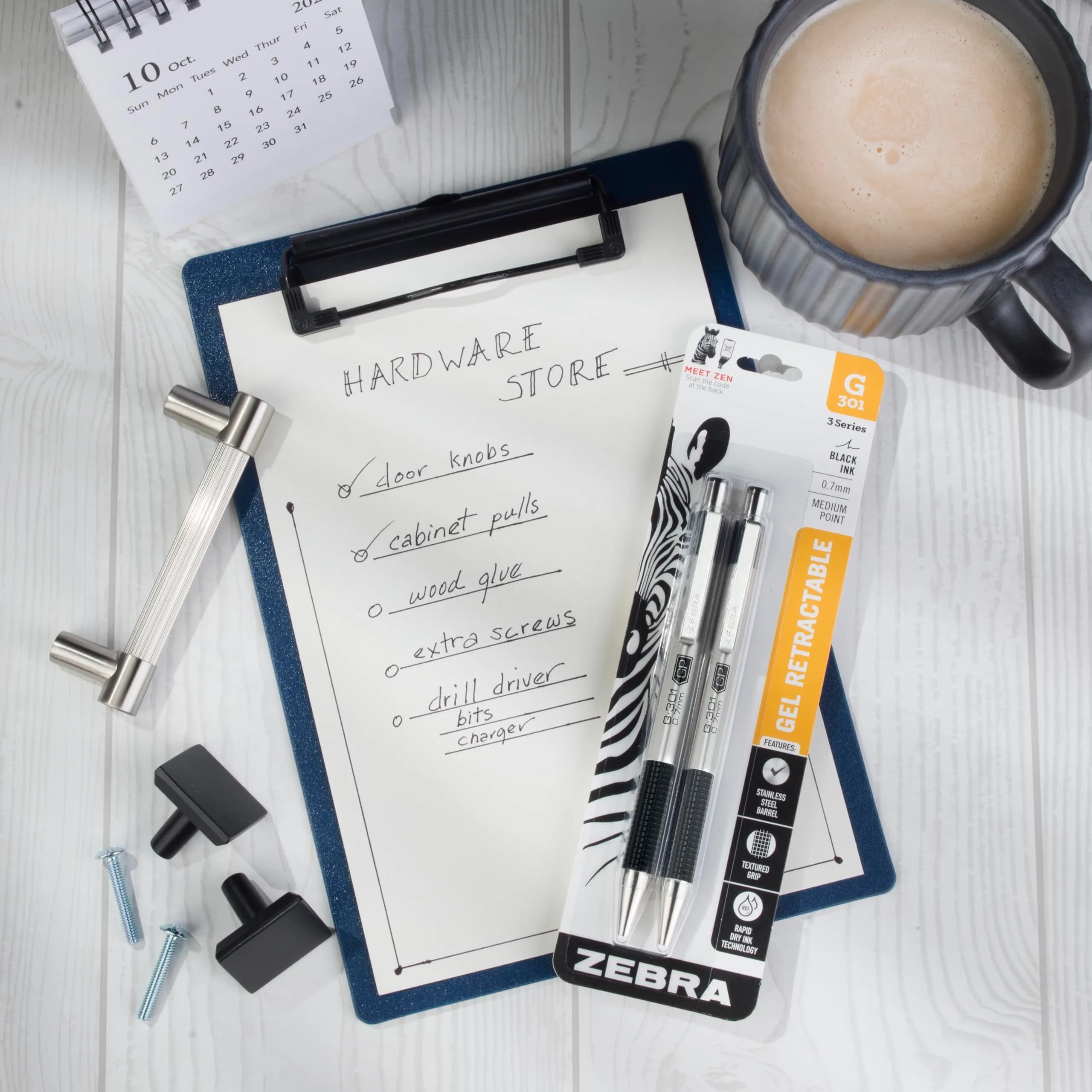Zebra Pen STEEL G-301 Retractable Gel Pen, Black Ink, 0.7mm, 2-Pack | Smooth Ink Flow for Professionals - view 2