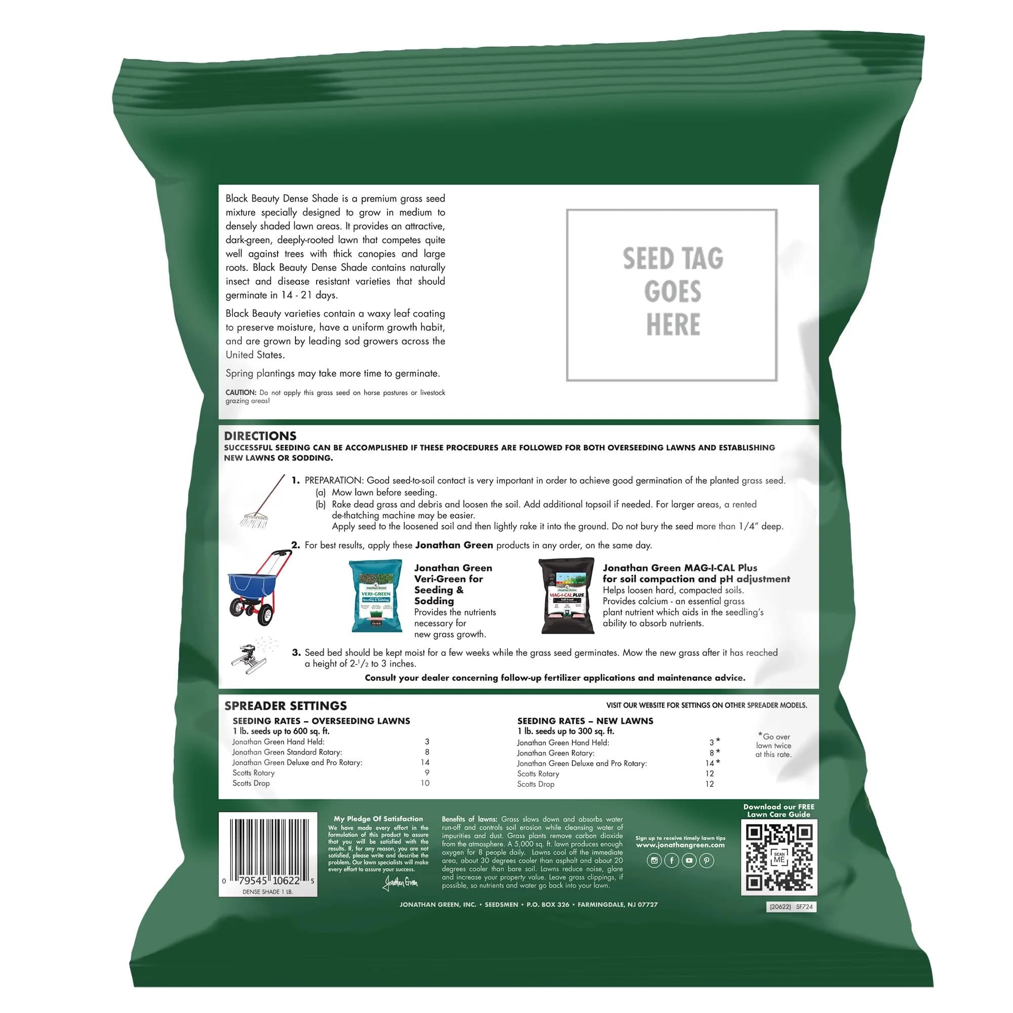 Jonathan Green Black Beauty Dense Shade Grass Seed 1 lb (0.45 kg) | Cool Season Lawn Seed for Shady Areas - view 2