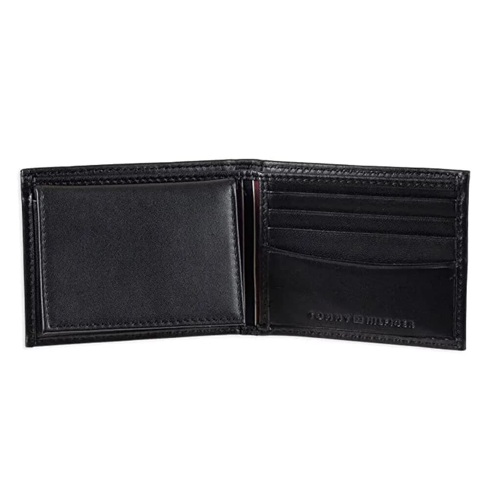 Tommy Hilfiger Slim Leather Passcase Wallet With Removable ID Window Black Stockton | Genuine Leather Bifold Wallet for Men - view 2