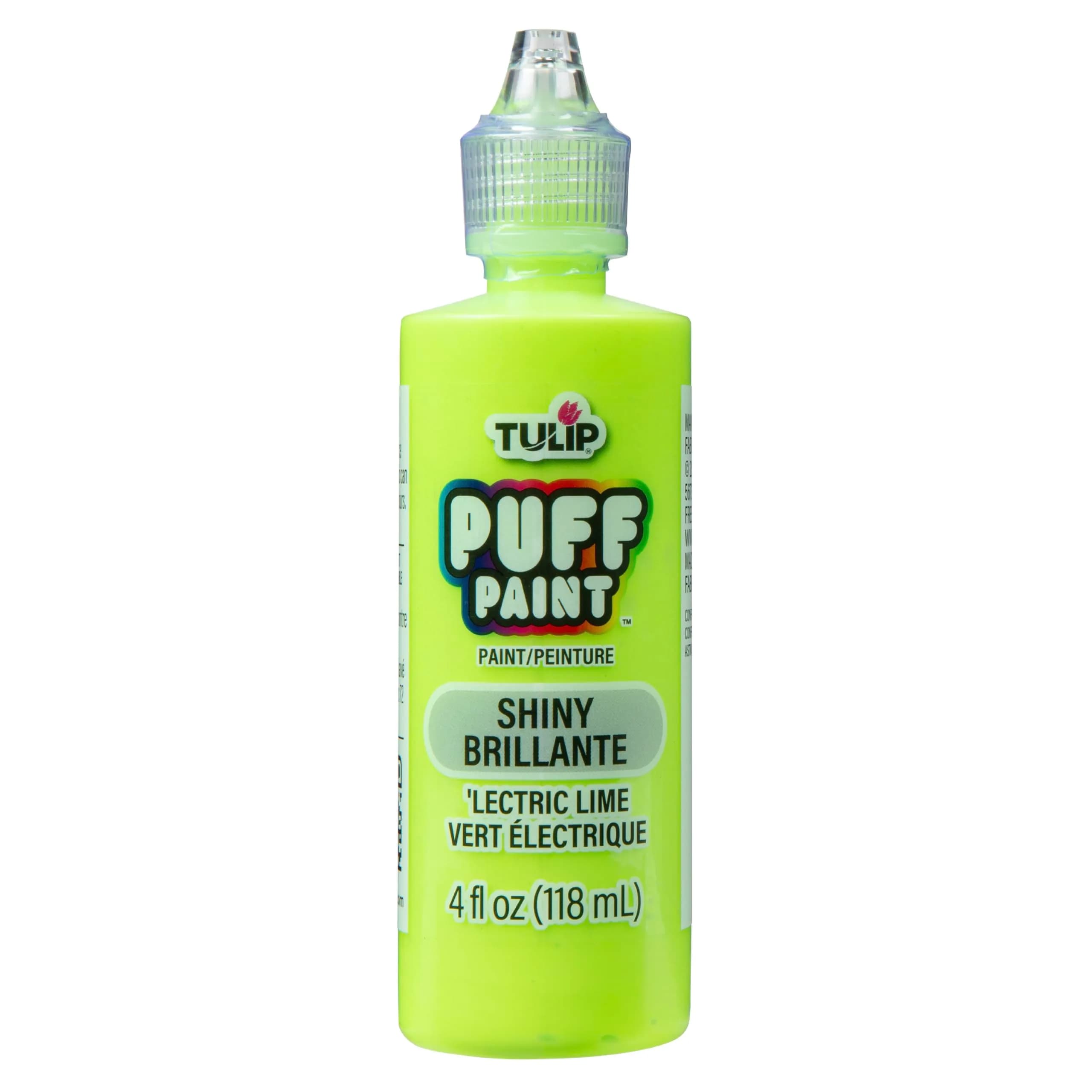 TULIP Puff Paint Slick True Red 4 Fl Oz (118 ml) | Dimensional Fabric Paint for Clothing & Crafts — SHINY LECTRIC LIME