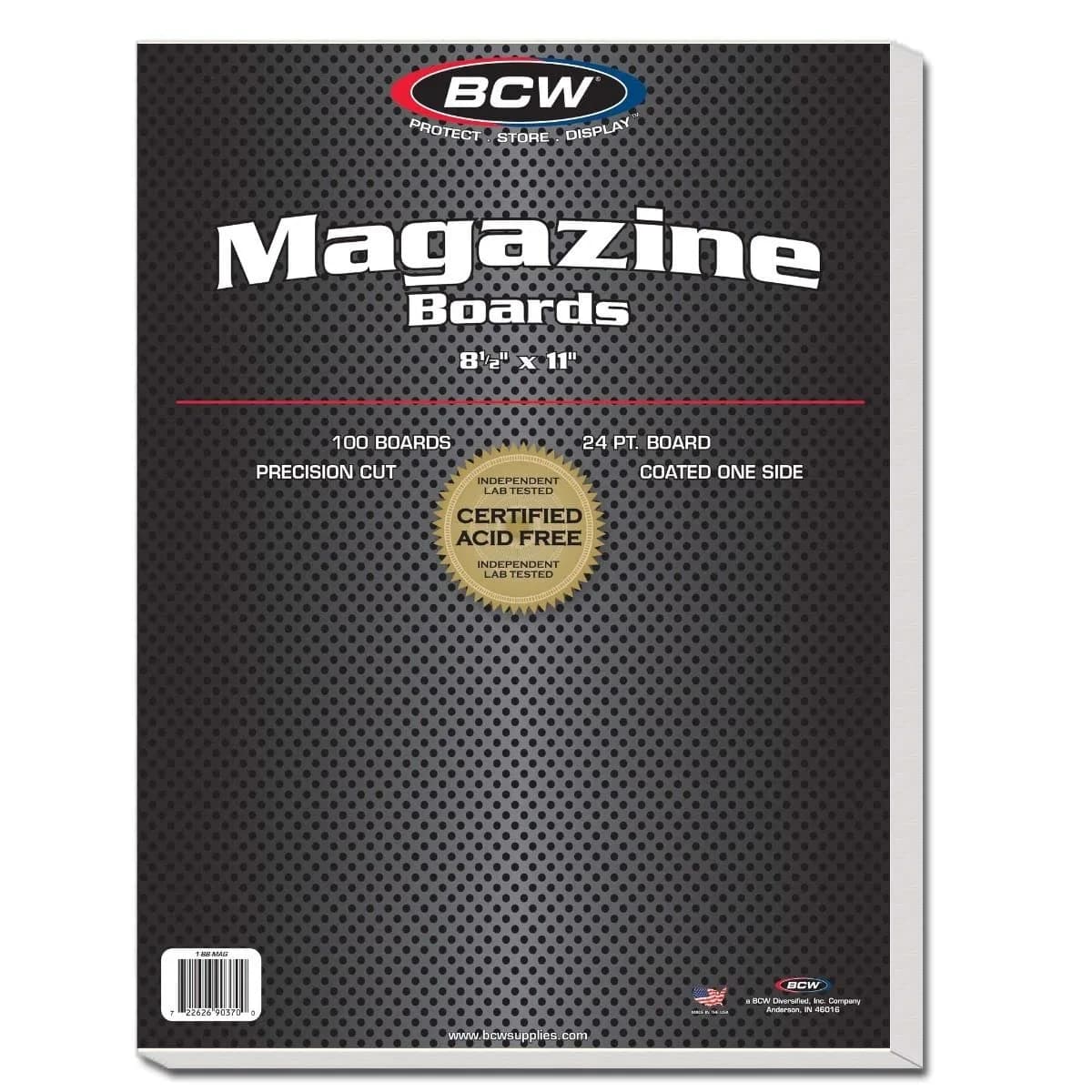 BCW Magazine Backing Boards 8.5 x 11 Inches Acid-Free 100 Count | Premium Archival Support