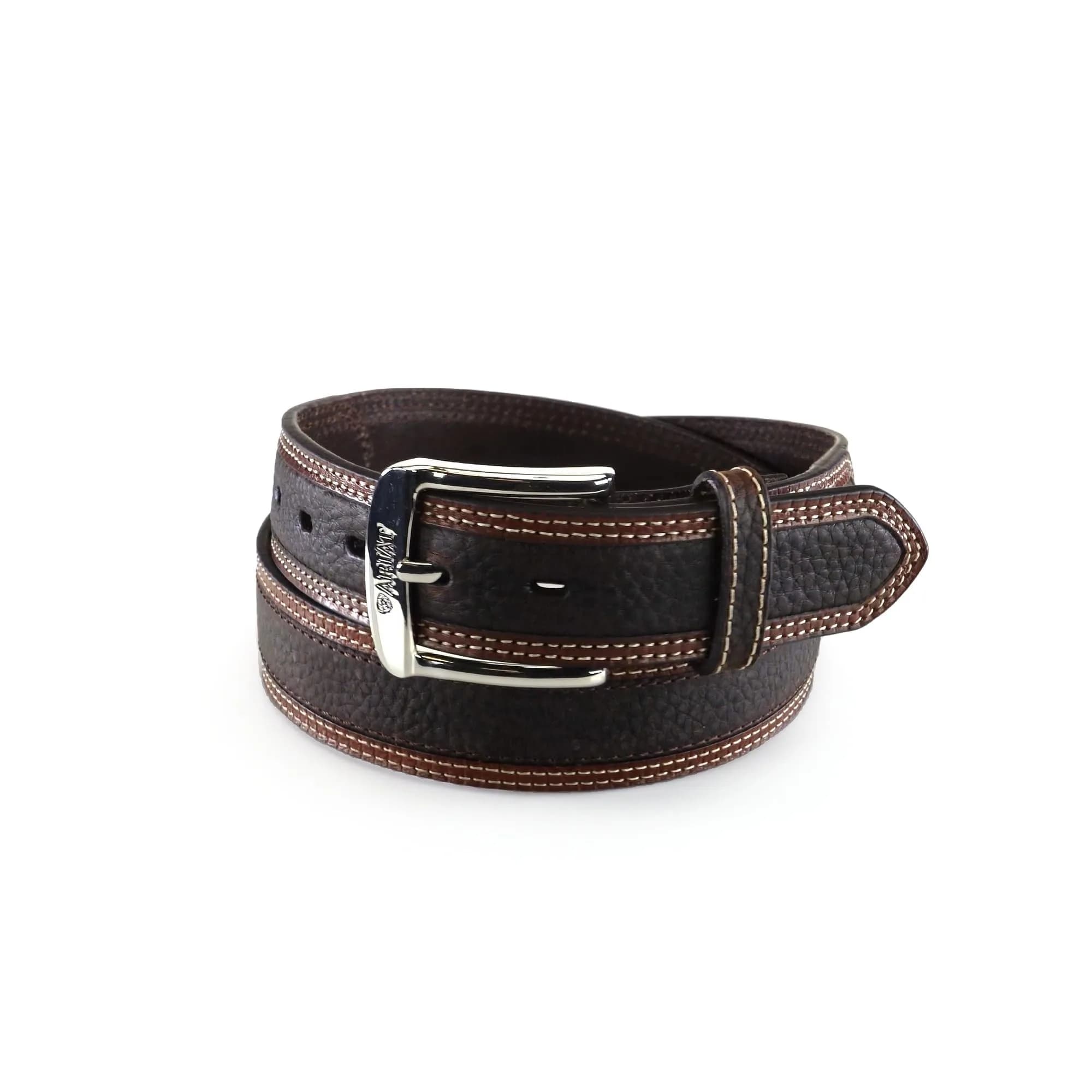 ARIAT Men's Two-Tone Oiled Leather Belt with Reinforced Holes, Brown, 36 | Durable Western Style Accessory