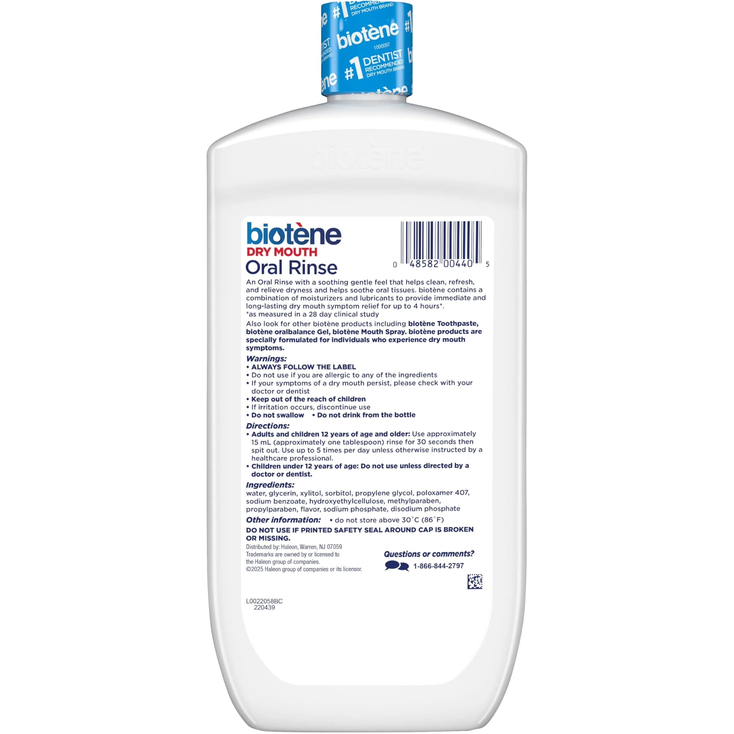 Biotène Fresh Mint Dry Mouth Oral Rinse 1000ml (33.8 Fl Oz) | Dentist Recommended for Dry Mouth Relief - view 9