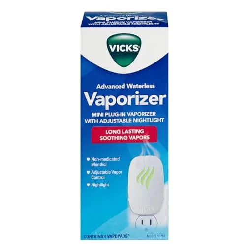 Vicks Waterless Vaporizer with Nightlight | Soothing Menthol Vapors for Cold & Congestion Relief (Pack of 1, White) thumbnail 5