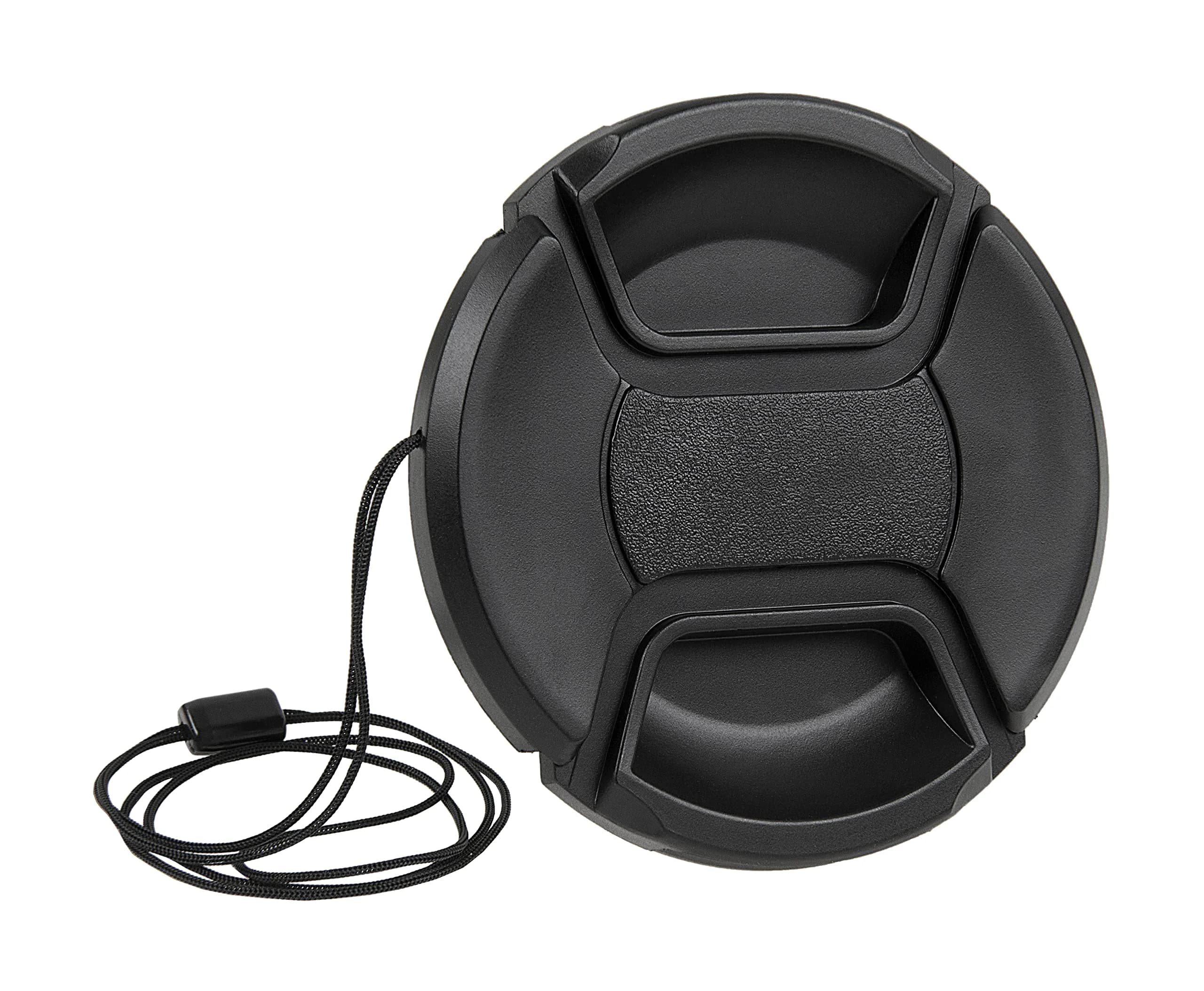 Fotodiox 72mm Inner-Pinch Lens Cap with Keeper | Protects Lenses from Scratches — Black