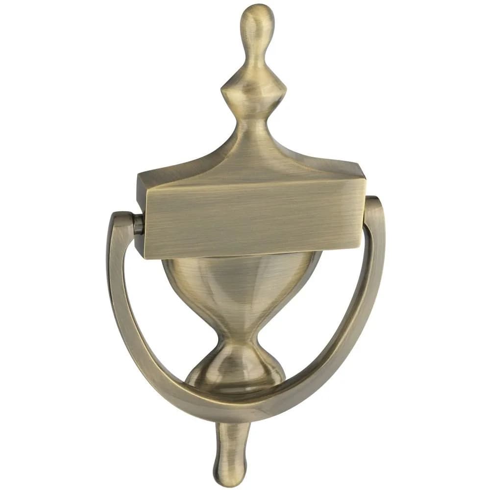 National Hardware N336-156 V1914 Door Knocker in Antique Brass,7" | Decorative Brass Door Accessory — Antique Brass
