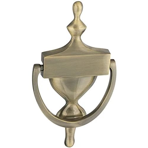 National Hardware N336-156 V1914 Door Knocker in Antique Brass,7" | Decorative Brass Door Accessory thumbnail 1