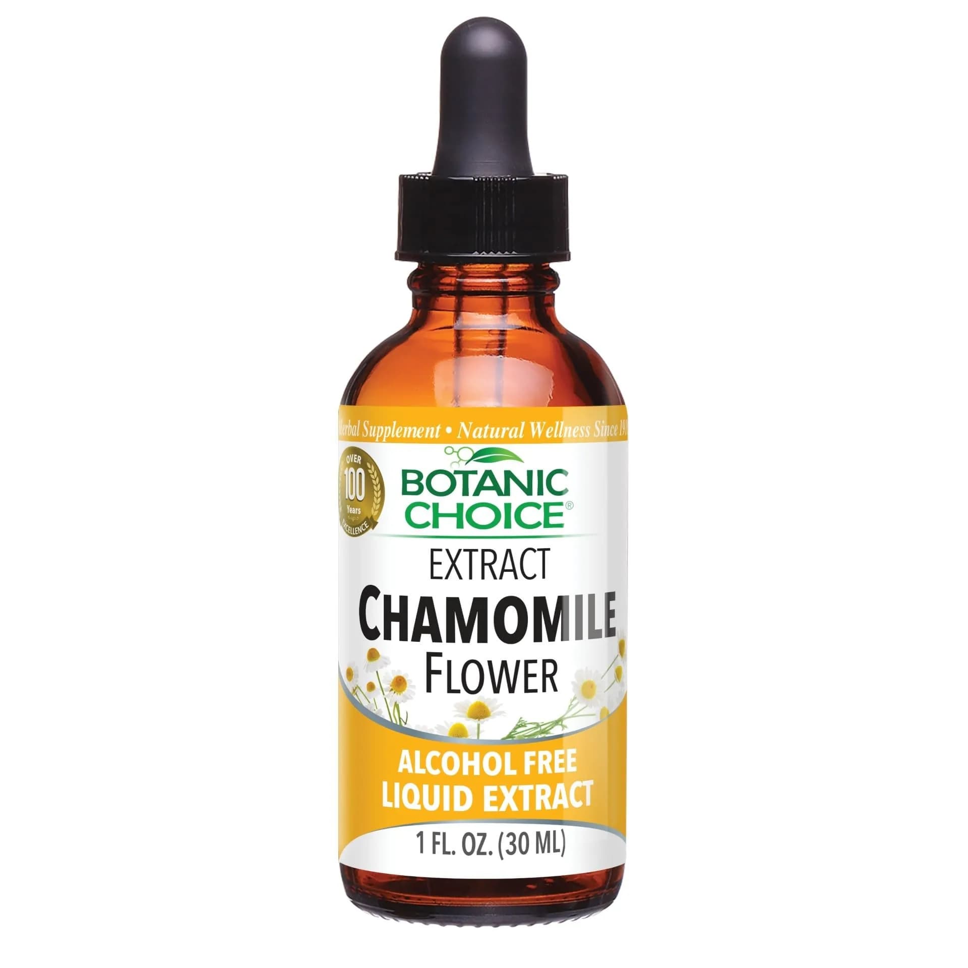 Botanic Choice Chamomile Flower Alcohol Free Liquid Extract 1 Fl Oz | Calming Herb for Relaxation